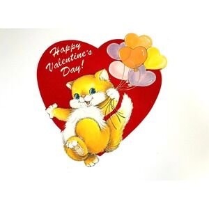 Vtg Valentine's Day die cut- Double sided Paper/ Cardboard Die Cut